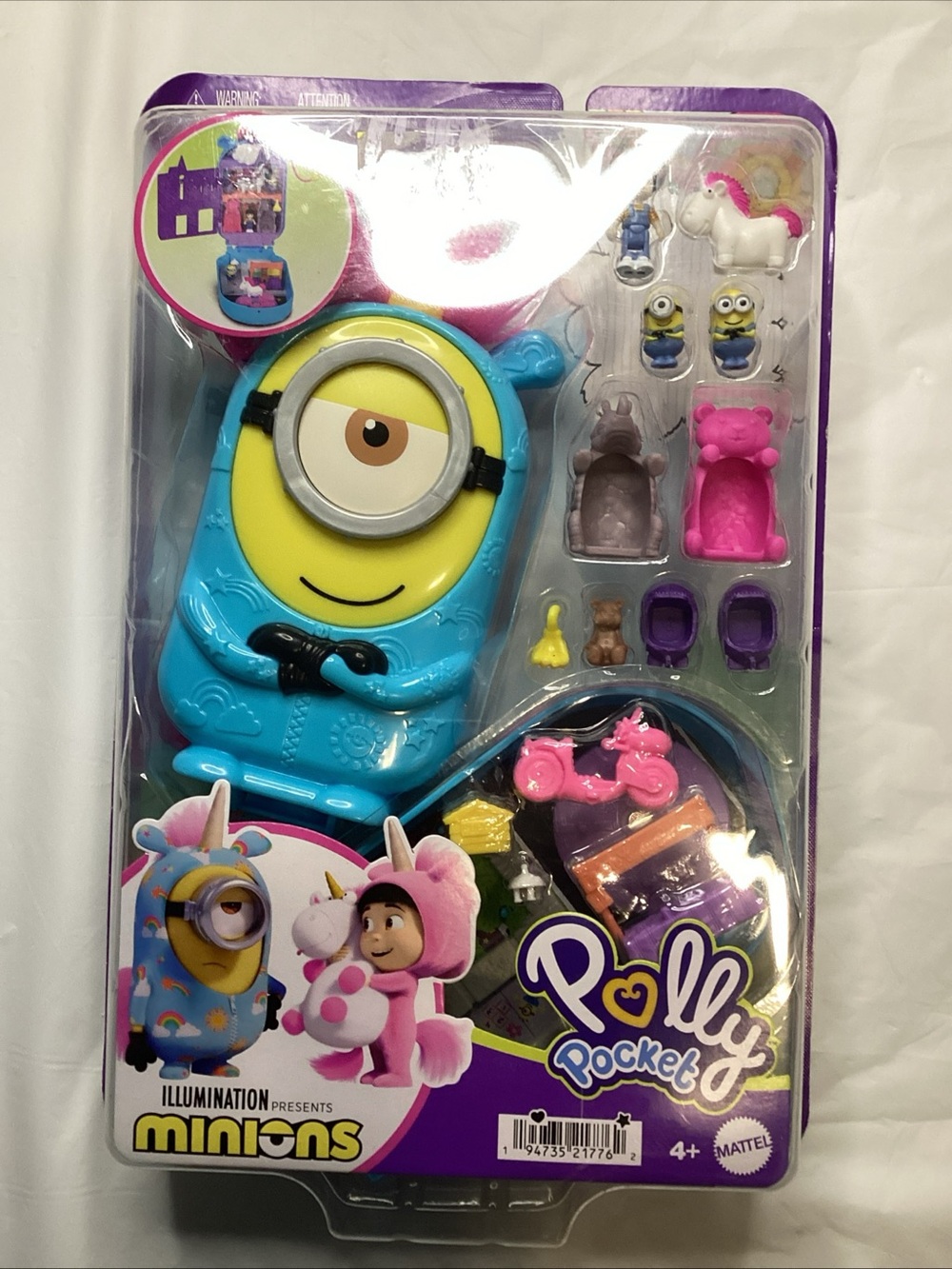 Polly Pocket Minions Unicorn Playset - Blue & Pink